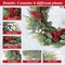 Christmas Decor Winter Wreath with Red White Berry Pine Cone Eucalyptus